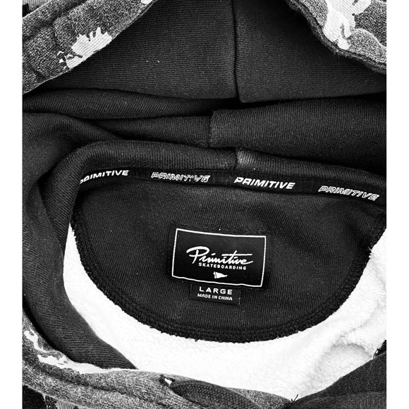 HOODIE brand PRIMITIVE style LAVENDER size L color BLACK Unisex - Picture 7 of 10